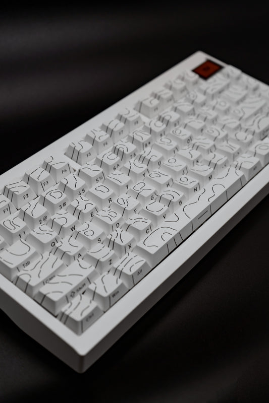 White Typewriter GMK81 75% Mechanical Keyboard Clicky Blue Switches