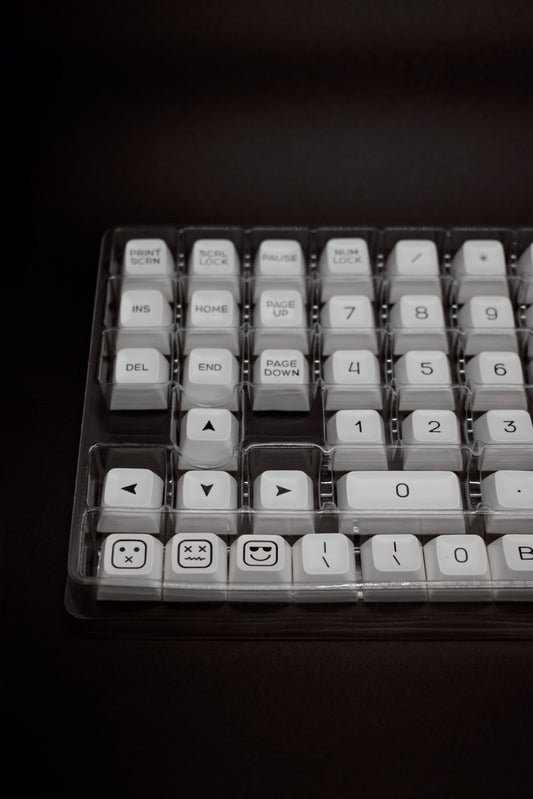 Black on White SA Profile Keycaps Капачки за Механична Клавиатура - TypeHero