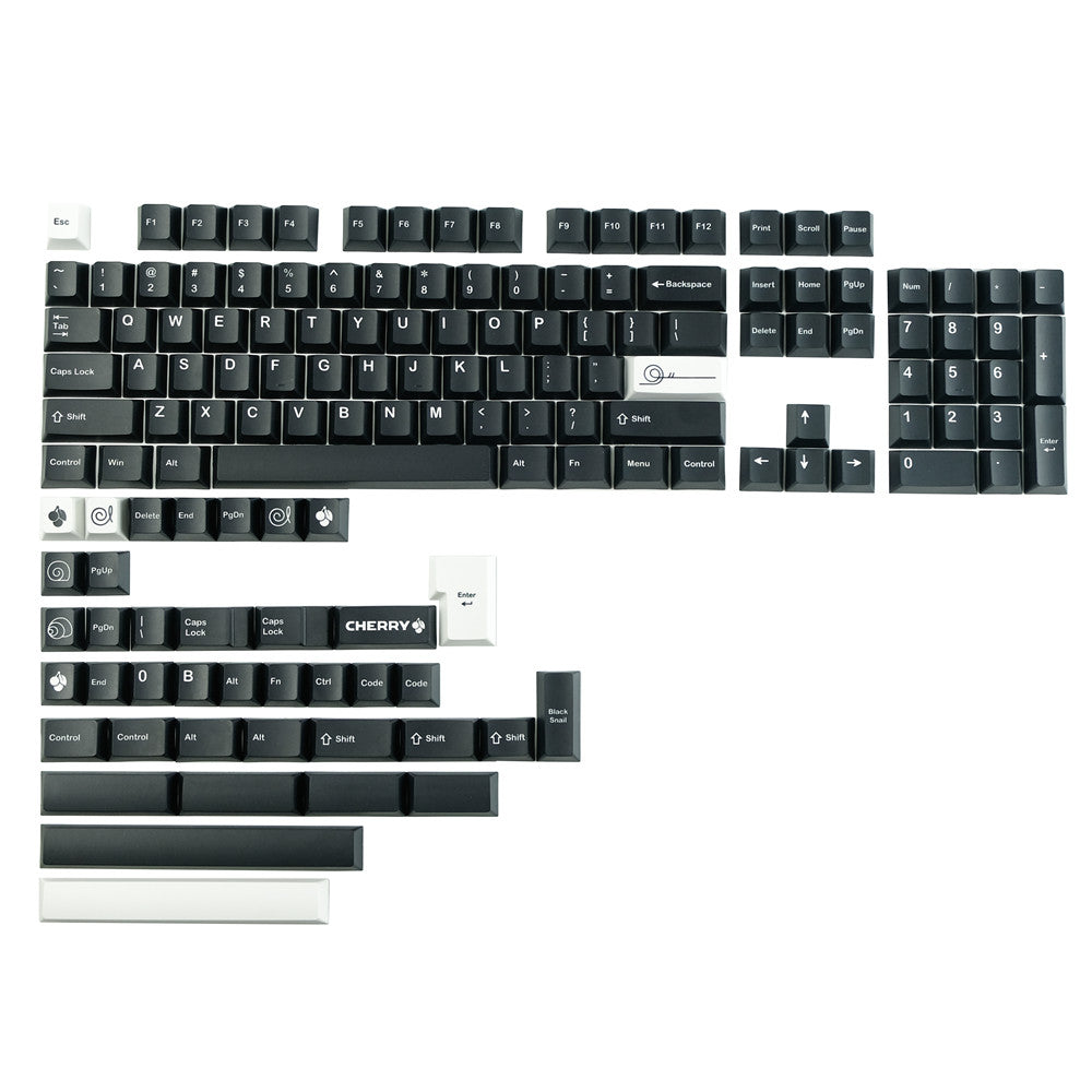 Black Snail Clone PBT Dye Sub Keycaps Cherry Profile