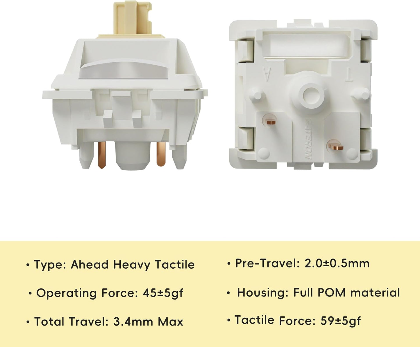 Gateron Creamy Custom Switches Tactile 45 pcs