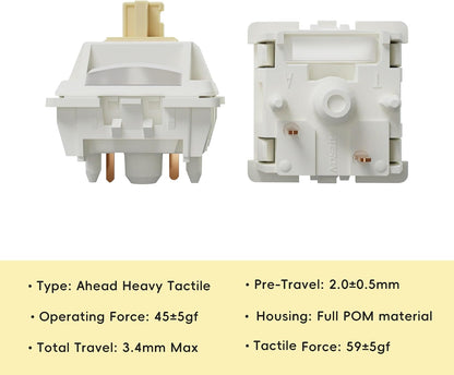 Gateron Creamy Custom Switches Tactile 45 pcs