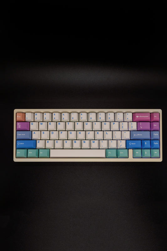 Cool-Toned Pastels Lucky65 V2 65% Алуминиева Механична Клавиатура (Jerrzi Brown тактилни)