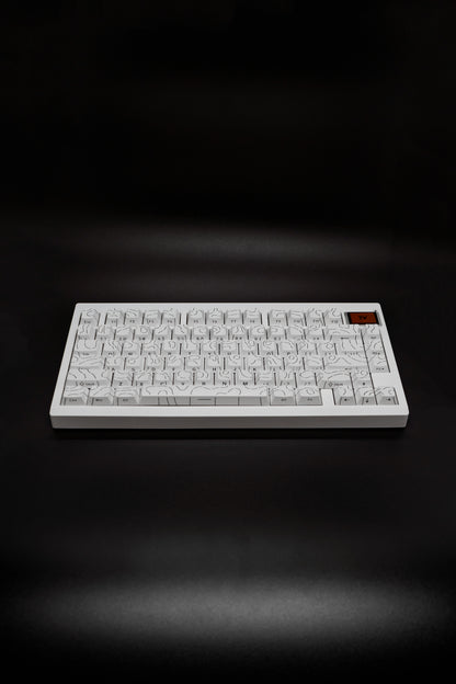 White Typewriter GMK81 75% Mechanical Keyboard Clicky Blue Switches
