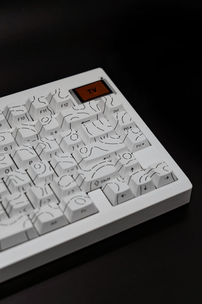 White Typewriter GMK81 75% Mechanical Keyboard Clicky Blue Switches