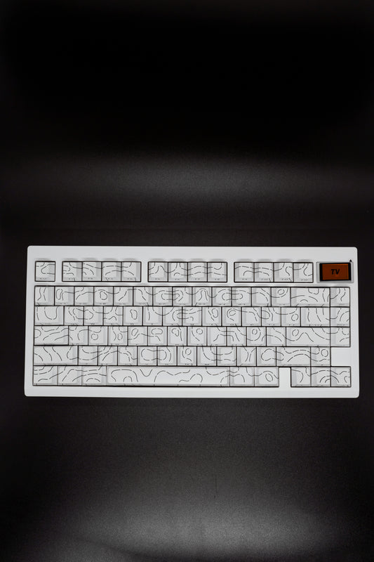 White Typewriter GMK81 75% Mechanical Keyboard Clicky Blue Switches