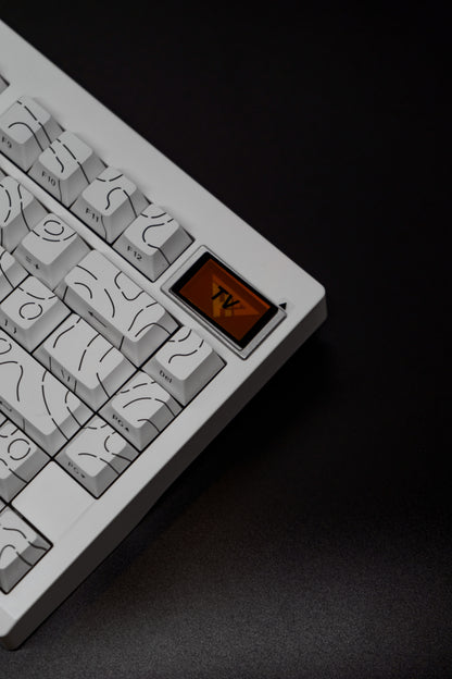 White Typewriter GMK81 75% Mechanical Keyboard Clicky Blue Switches