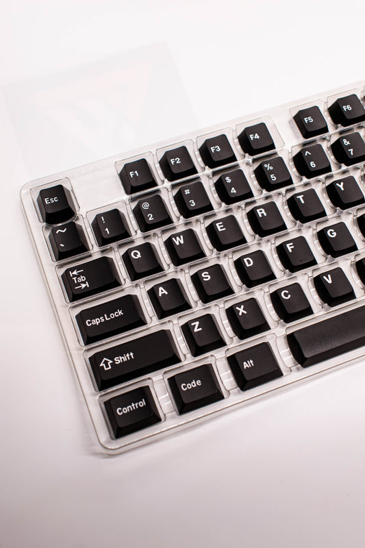 White on Black PBT Doubleshot Капачки за Механична Клавиатура, Cherry profile - TypeHero