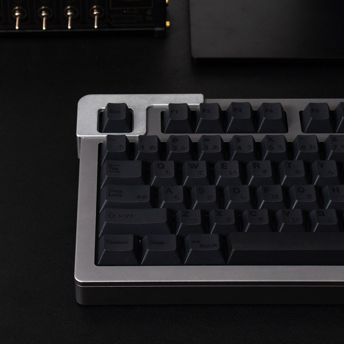 Black on Gray PBT Keycaps Cherry Profile - TypeHero