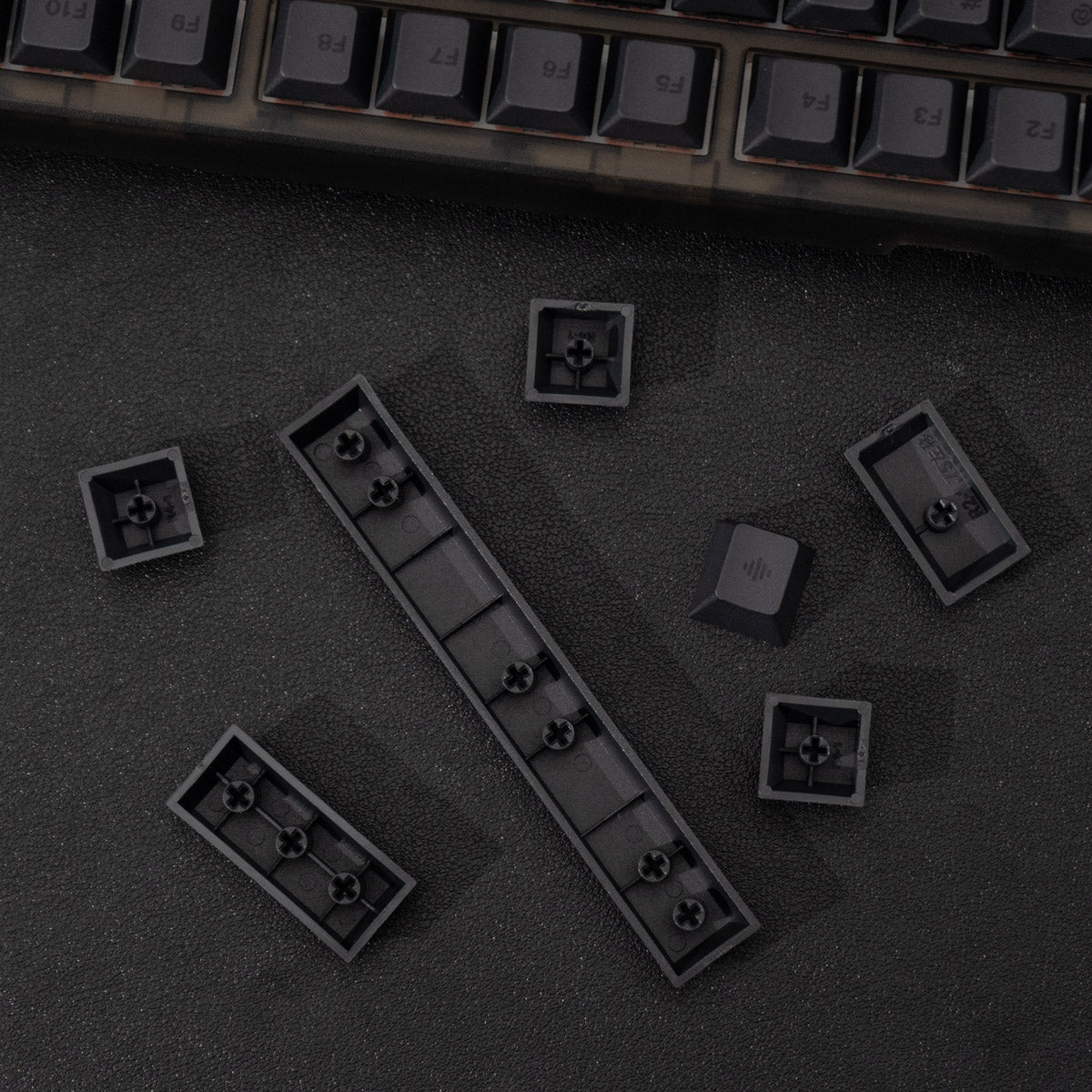 Black on Gray PBT Keycaps Cherry Profile - TypeHero