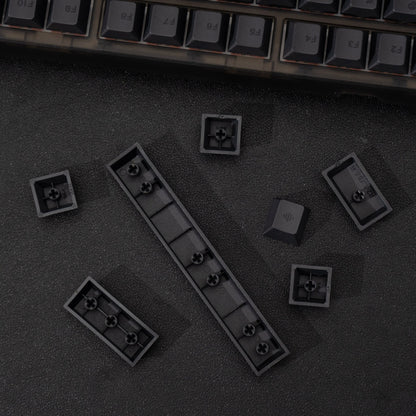 Black on Gray PBT Keycaps Cherry Profile - TypeHero