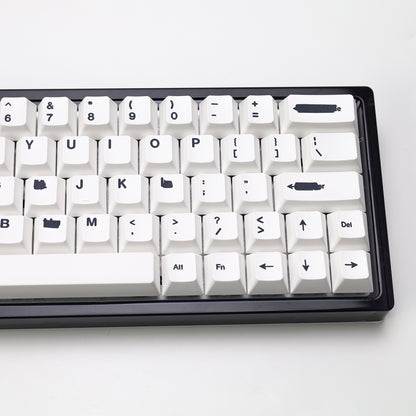 Redacted White / Black PBT Keycaps Doubleshot – 140 Броя