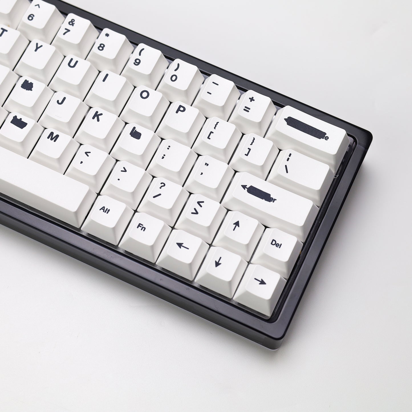 Redacted White / Black PBT Keycaps Doubleshot – 140 Броя