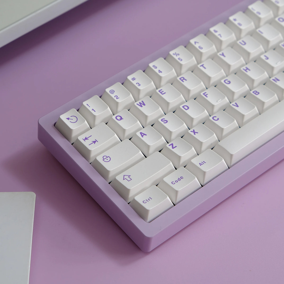 Aifei Purple on White ABS Doubleshot Cherry Keycaps