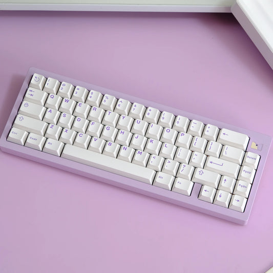 Aifei Purple on White ABS Doubleshot Cherry Keycaps