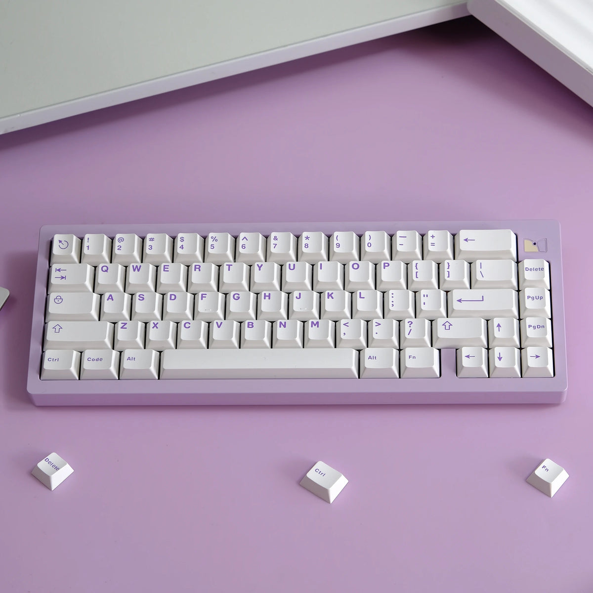Aifei Purple on White ABS Doubleshot Cherry Keycaps