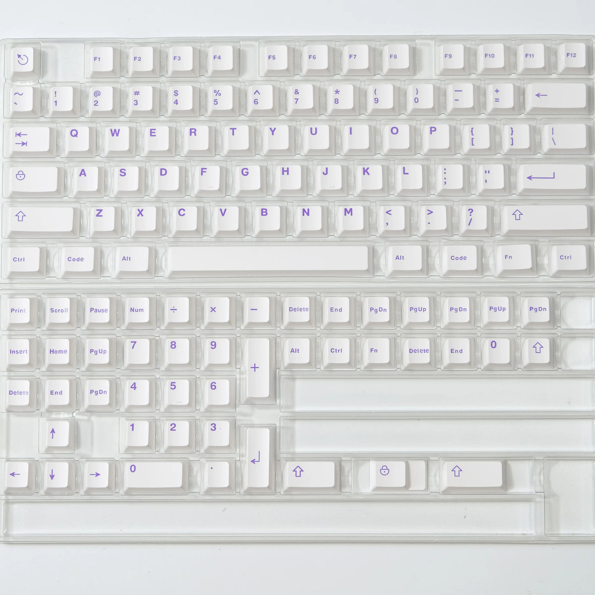 Aifei Purple on White ABS Doubleshot Cherry Keycaps