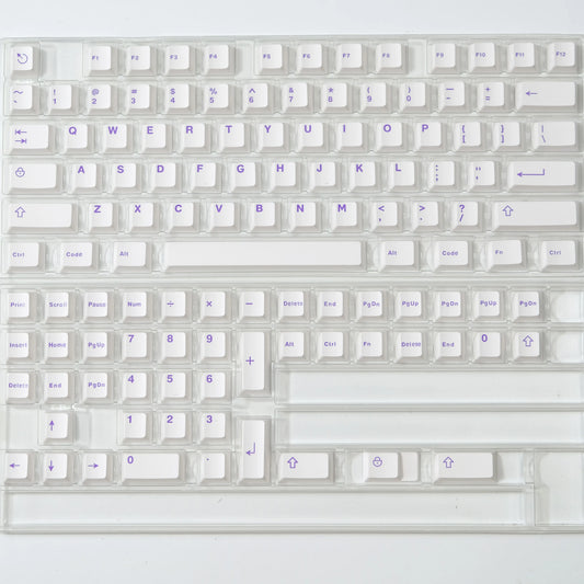 Aifei Purple on White ABS Doubleshot Cherry Keycaps