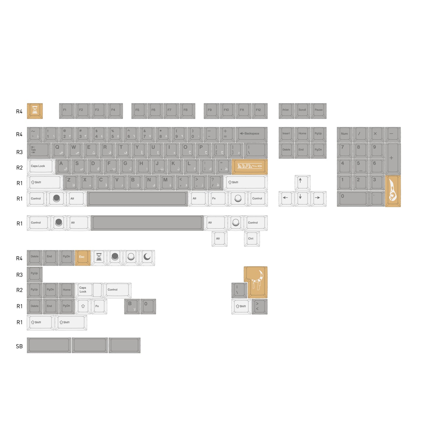 Moon Knight Keycaps PBT Cherry Profile