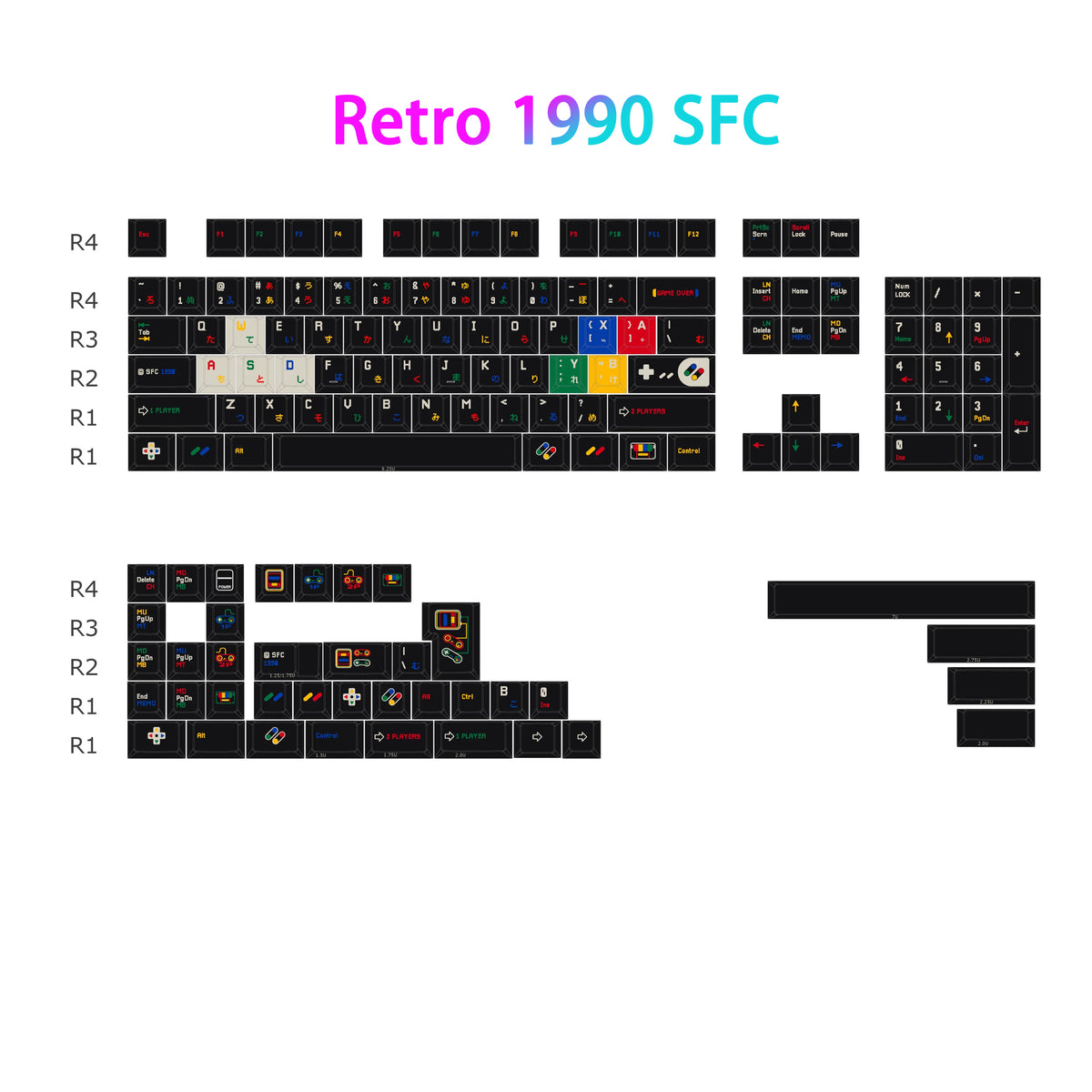 Super Famicom by Nintendo PBT Keycap Set