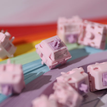 IKEYX Purple Bunny v2 Light Tactile Switches Суичове за Механична Клавиатура Леко Тактилни (90 броя) - TypeHero