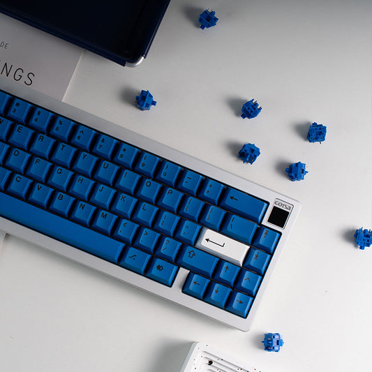 Armorsuit Black on Blue PBT Keycaps – Cherry Profile, 152 Броя