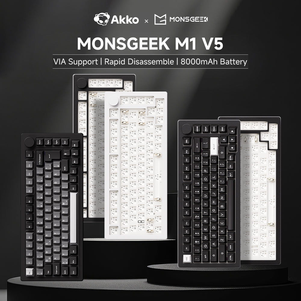 Monsgeek M1v5 x Akko Creamy Purple Pro / Akko Piano Pro v3 Linear (Pre-Built) 75% Aluminum Mechanical Keyboard (VIA) - TypeHero