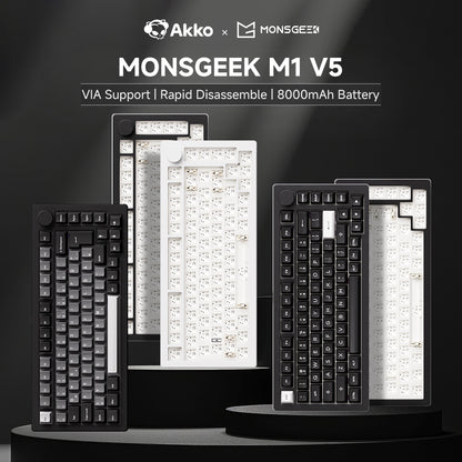 Monsgeek M1v5 x Akko Creamy Purple Pro / Akko Piano Pro v3 Linear (Pre-Built) 75% Aluminum Mechanical Keyboard (VIA) - TypeHero