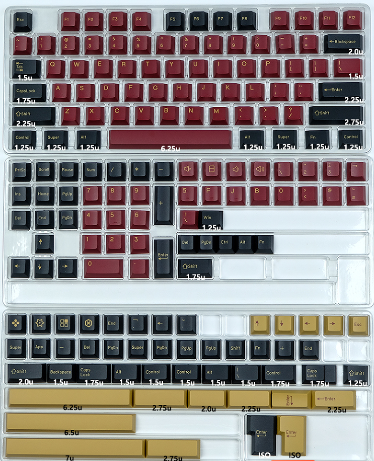 Red Samurai PBT Doubleshot Cherry Капачки за Механична Клавиатура - TypeHero
