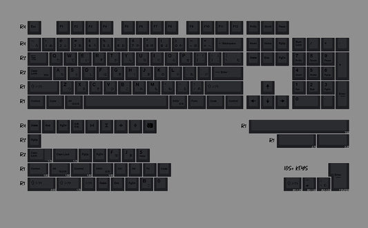 Black on Gray PBT Keycaps Cherry Profile - TypeHero